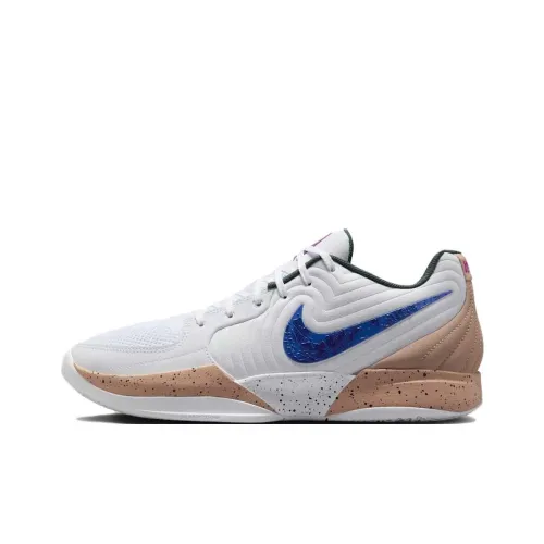 Nike Ja Morant 2 Slip-resistant Abrasion-resistant Low-top Basketball Shoes Men's White International Version Найк Ja Morant 2 Противоскользящие Устойчивые к истиранию Низкие Баскетбольные Кроссовки Мужские Белые Международная Версия