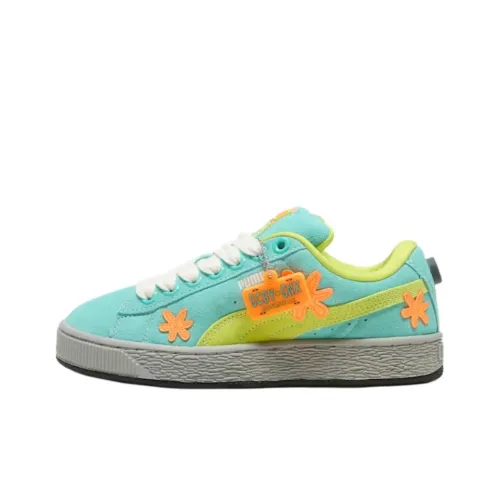 SCOOBY DOO X PUMA Suede XL Низкий Топ Детские Скейтбординги Зеленый Подростки