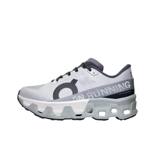 On Cloudmonster Hyper Покрытие Rebound Низкий Топ Беговые кроссовки Женские Серый Белый