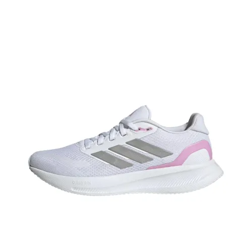 Adidas Runfalcon 5,0 Slip-resistant Abrasion-resistant Low-top Беговые кроссовки Женские Белый Серый