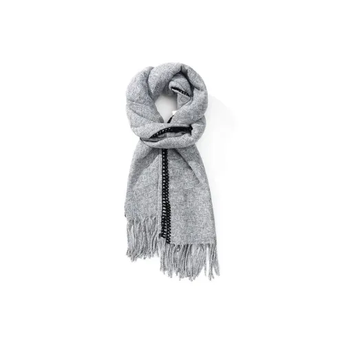 PISHUSHU Полиэстер Трикотаж Шарфы Унисекс Серый