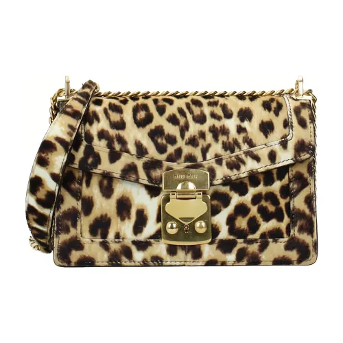 MIU MIU Сумка через плечо из лошадиной кожи женская бежевая