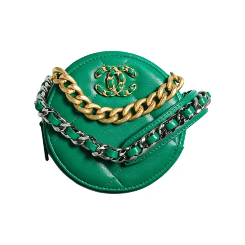 CHANEL 19Bag Lambskin Круглая Сумка Вечерняя Вечеринка Сумка Ручная Сумка через плечо Женская Зеленая