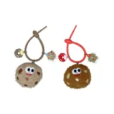 2 шт Милый Печенье Подвеска - Коричневый + Кофейный