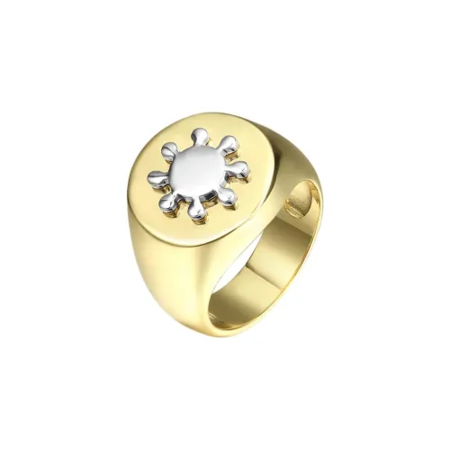 AHLOOPS Кольца из меди с покрытием из 18-каратного золота унисекс золото