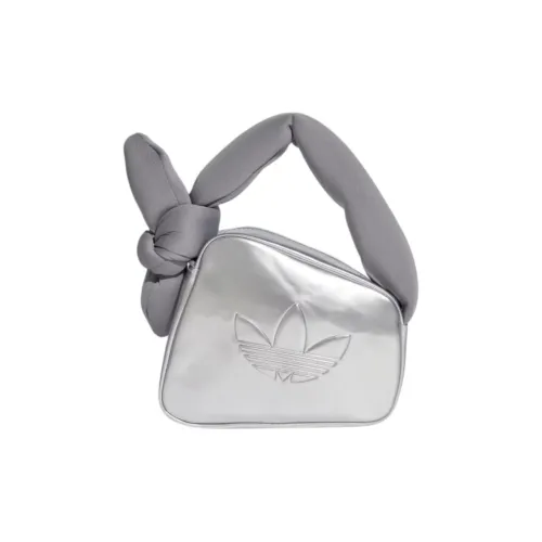 Adidas Originals Полиуретан Дорожная Сумка Сумка Мини Женская Металлический Серебристый