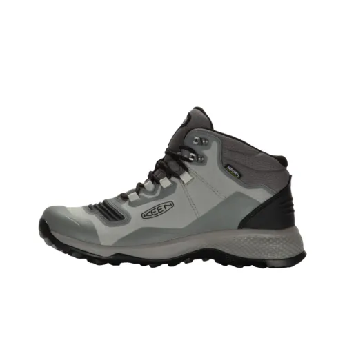 KEEN TEMPO FLEX MID WP Противоскользящий Водонепроницаемый MID Верх Походная обувь Мужская Серый Черный