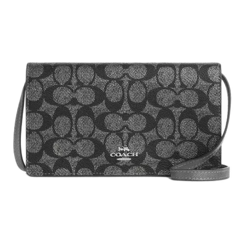 COACH Anna Покрытие Холст Сумка через плечо Сумка на плечо Мини Женский Бронза