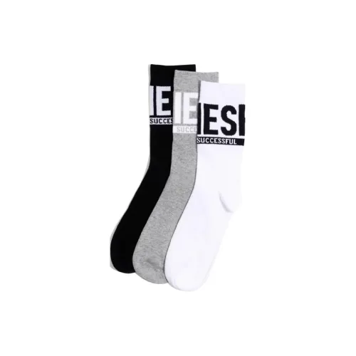 DIESEL 3 упаковки черные + серые + белые мужские носки MID до икры