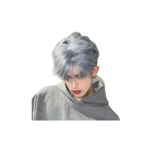 GLUNA Ice Blue Gray Differential Crushed Lid Парики Корейский стиль Стильный Полный комплект