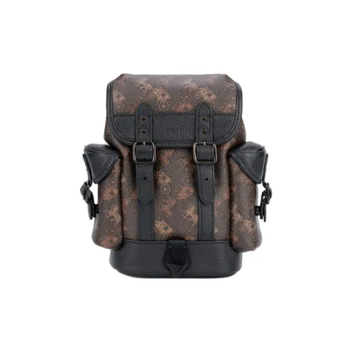 COACH Hitch Искусственная кожа с коровьей кожей рюкзак мини мужской уголь