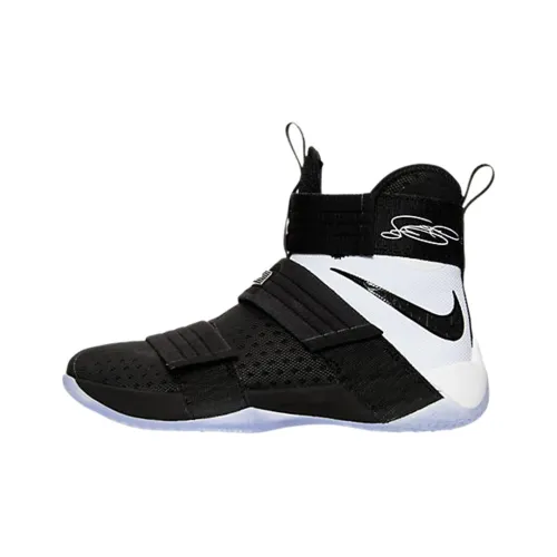 Nike Slip-resistant Abrasion-resistant High Top Basketball Shoes Men's Black White Найк Slip-resistant Abrasion-resistant Высокие Баскетбольные Кроссовки Мужские Черный Белый