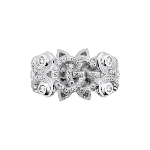 GUCCI 18К Белое золото кольца с алмазами женский серебряный