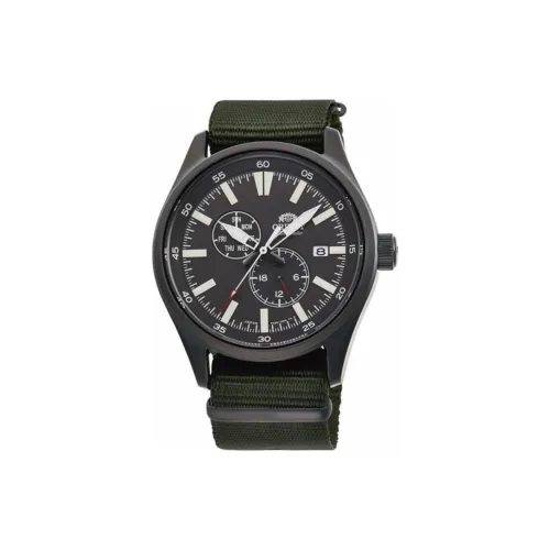 ORIENT Автоматический Ручной Механизм Нейлоновый Ремешок Часы 49,4 мм Мужские Часы Черный Циферблат