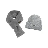 Шарф DK - Серый + Вязаная шапка - Серый