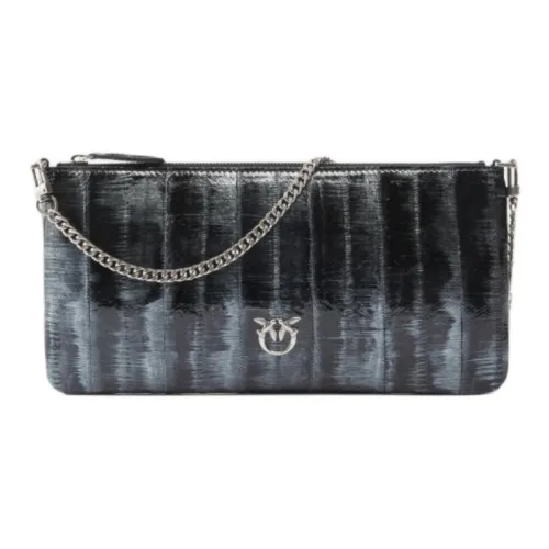 PINKO Телячья кожа Сумка через плечо Маленькая Женская Серый Черный