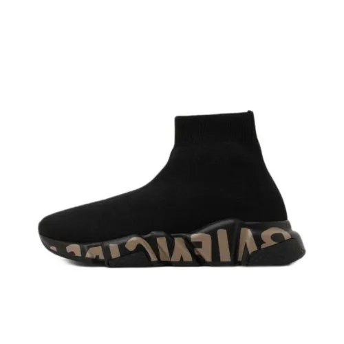 Balenciaga Speed Повседневные Высокие Кеды Черные Женские