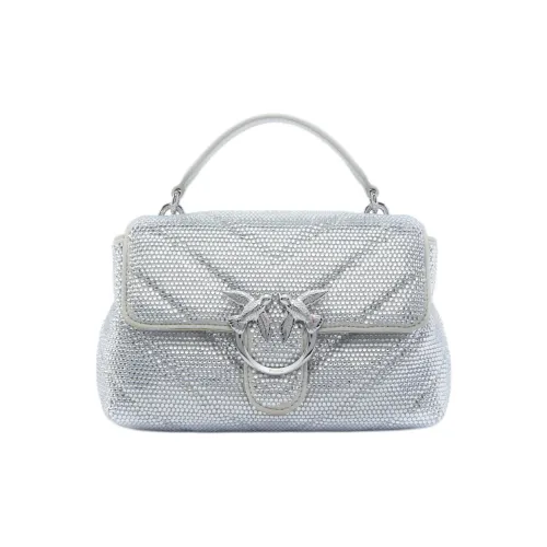 PINKO Love Bag Полиамид Через плечо Сумка Мини Женская Серебряная
