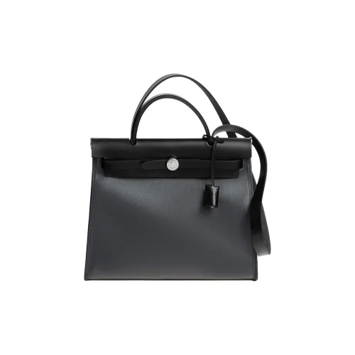 HERMES Коровья кожа Сумка Унисекс Каменный серый Светло-бежевый Черный