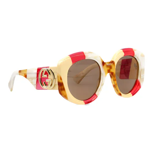GUCCI Ацетат Нерегулярная форма Солнцезащитные очки Женские Многоцветный