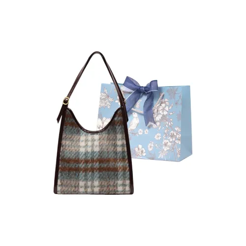 REDOO Шерстяная Сумка через плечо Женская Синяя Клетка Зеленая Клетка Красная Клетка