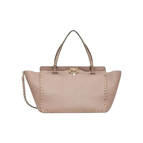 Valentino Rockstud Крупнозернистая текстура Телячья кожа Одно плечо Сумка Средний Женский Розовый