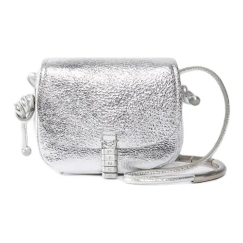 PINKO Коровья кожа Седло Сумка Сумка через плечо Микро Women's Silver