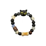 Окружающий браслет с бусинами для котенка [Черный]