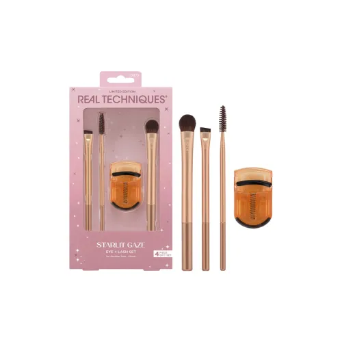 Щетка для теней для век Real Techniques + Пудра для завивки ресниц Eye + Коробка Makeup Set Мягкий Wa Кожа дружественный Четырехкомпонентный набор