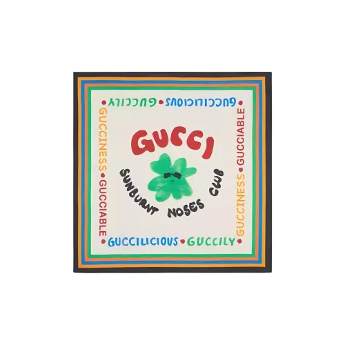 GUCCI Вязаные шарфы Детский Белый Светло-зеленый