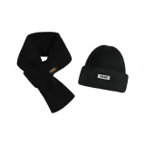 Шарф DK - Черный + Вязаная шапка - Черная