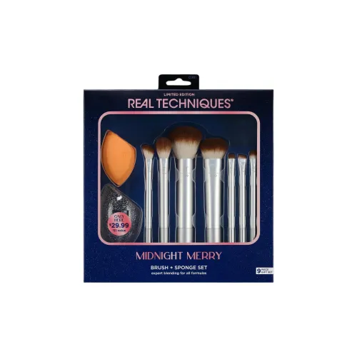 Real Techniques Midnight Happiness Brush Sponge Набор инструментов для макияжа 9 штук