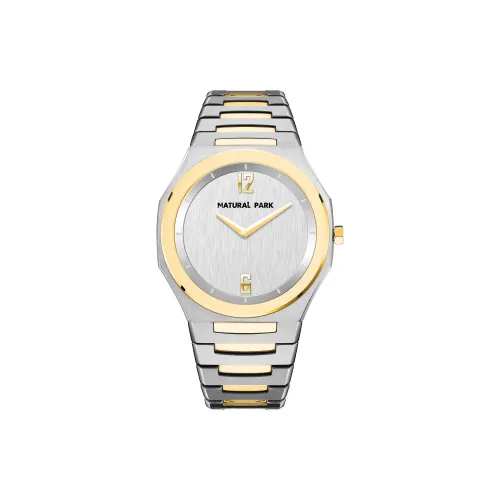 NATURAL PARK Кварцевый механизм ремешок из нержавеющей стали мужские часы белый циферблат