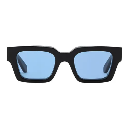 Off Белый Ацетат PVC Поливинилхлорид Прямоугольный Солнцезащитные очки Мужской Черный