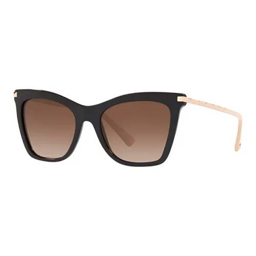 Valentino Пластик Металл Кошачий глаз Солнцезащитные очки Унисекс Черный