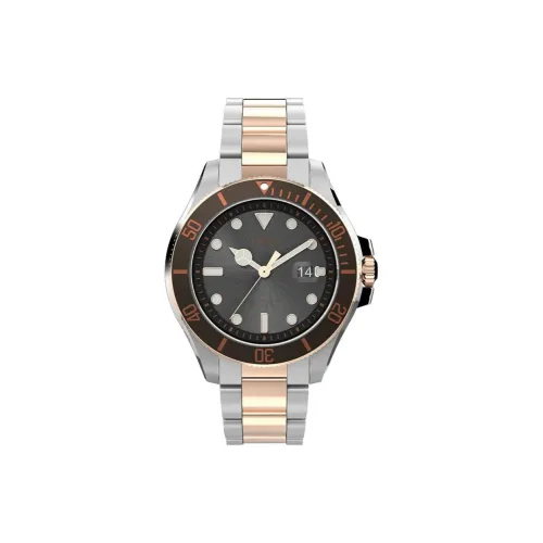TIMEX Harborside Coast Collection Мужские часы Кварцевый механизм Ремешок из нержавеющей стали 43 мм Черный циферблат