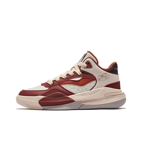 Erke Battery Panda 3V2 Slip-resistant Abrasion-resistant High Top Skateboard Shoes Women's Beige Red Эрке Battery Panda 3V2 Противоскользящие Износостойкие Высокие Кроссовки для Скейтбординга Женские Бежево-Красные