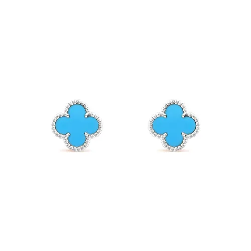 Серьги-гвоздики Van Cleef Arpels из 18К золота женские синие