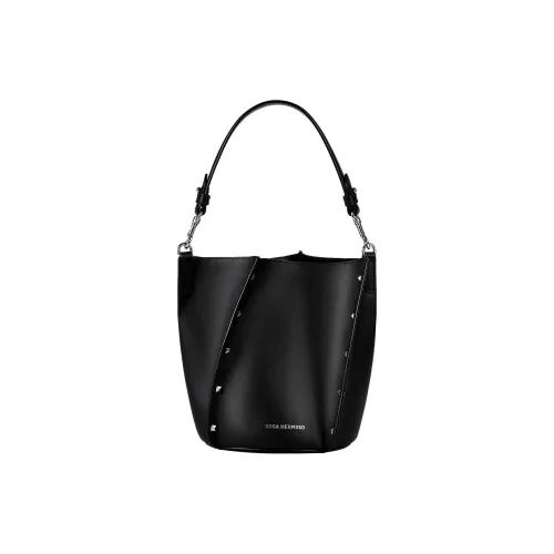 ROSA HERMOSO Сумка из крупнозернистой текстуры коровьей кожи одно плечо стандартная унисекс черная