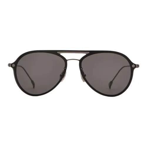 TOD'S Металл Кожа Галванизированный Авиатор Солнцезащитные очки Мужской Черный