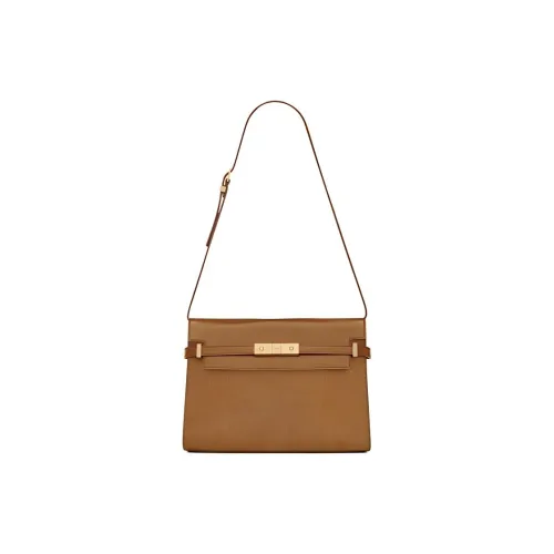 SAINT LAURENT Manhattan Телячья кожа Сумка через плечо Женская Коричневая