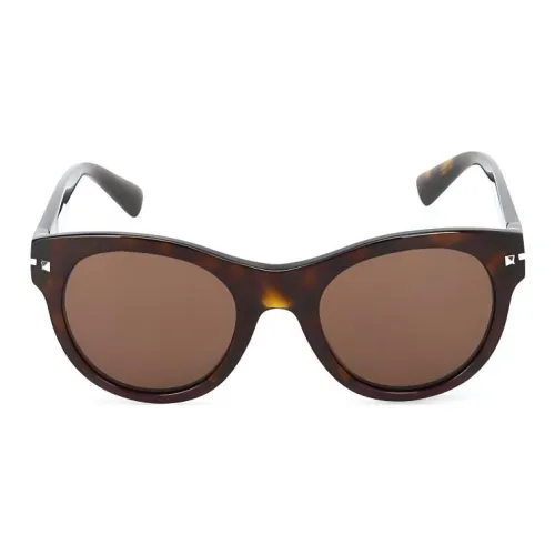 Valentino Ацетат Круглые Солнцезащитные очки Женские Темно-коричневые