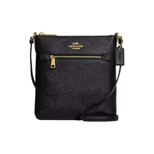 COACH Rowan Переработанная кожа Сумка через плечо Сумка на плечо Мини Женская Черная