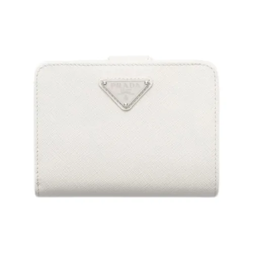 PRADA Saffiano кожа кошелек маленький женский белый