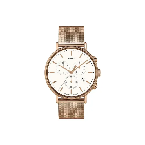 TIMEX Кварцевые часы механизм ремешок из нержавеющей стали 41 мм белый циферблат унисекс