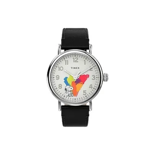 TIMEX Наручные часы Кварцевый механизм Кожаный ремешок 40 мм Белый циферблат Женские часы