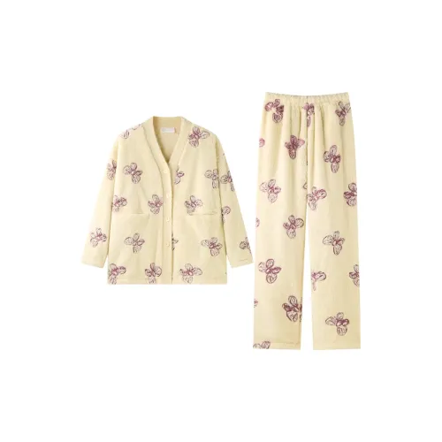 MEONSILL Пижамный комплект женский бежевый желтый