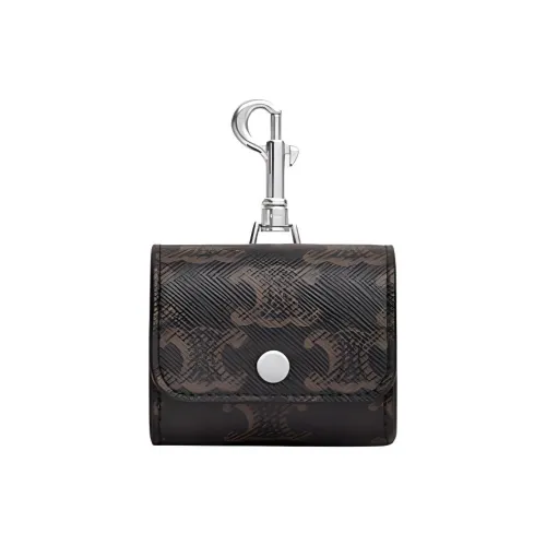 CELINE Triomphe Холст Телячья кожа Кошелек Мужской Черный