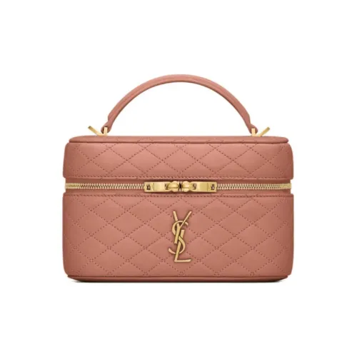 SAINT LAURENT Gaby Sheepskin Makeup Bag Сумка через плечо Сумка для женщин Светло-розовый