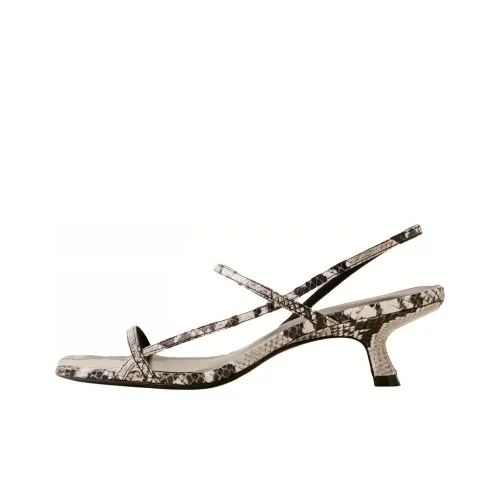 REFORMATION Serenity One Ремешок Сандалии 5 см Женские Серый Черный